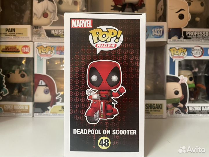 Funko pop Deadpool on scooter