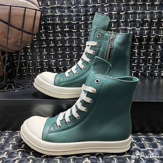 Кроссовки Rick owens mainline leather ramones high