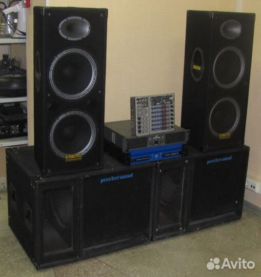 Колонки Dj-Tech Сабы MAG 4800W Усилители Микшер