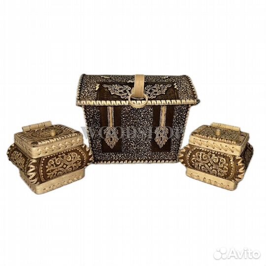 Шкатулки, сундуки, ларцы из бересты