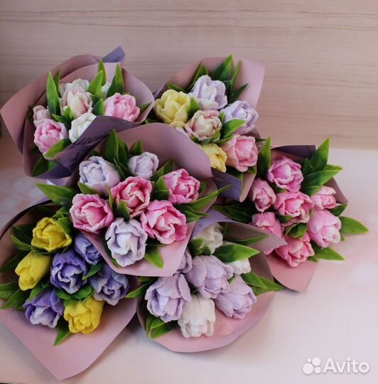 Букет из мыла, тюльпаны к 8 марта