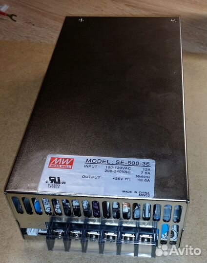 Блок питания mean well SE-600 36В/600Вт