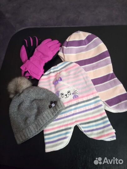 Шапочки для девочки и перчатки Thinsulate