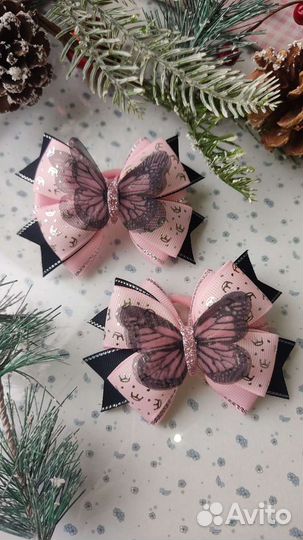 Бантики бабочки, резинки для волос