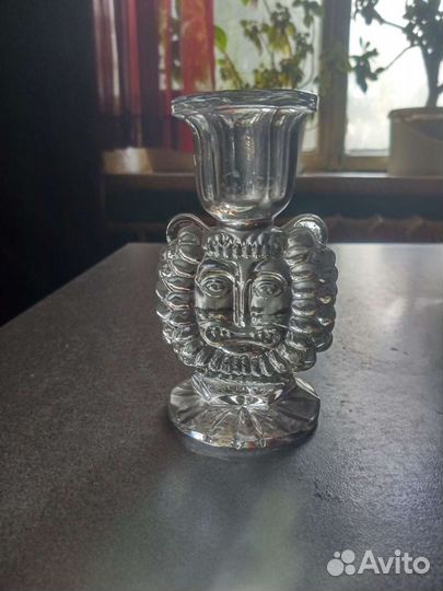 Подсвечник хрустальный лев