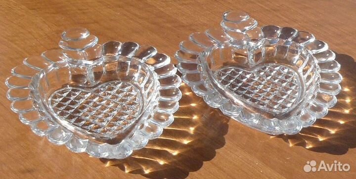 Икорницы розетки Дятьковский хрусталь 2 шт. винтаж