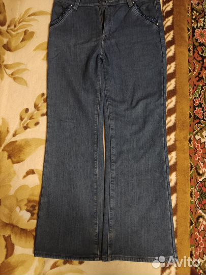 Джинсовые брюки женские утеплённые с