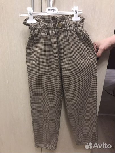 Брюки в клетку. Для девочки