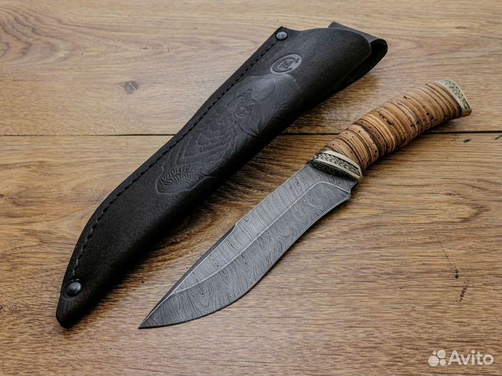 Нож Беркут из дамасской стали