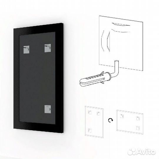 Зеркало Evoform Definite 148х68 Витая латунь