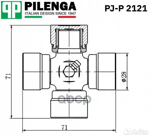 Крестовина карданного вала ваз 2121, 2123 PJ-P2