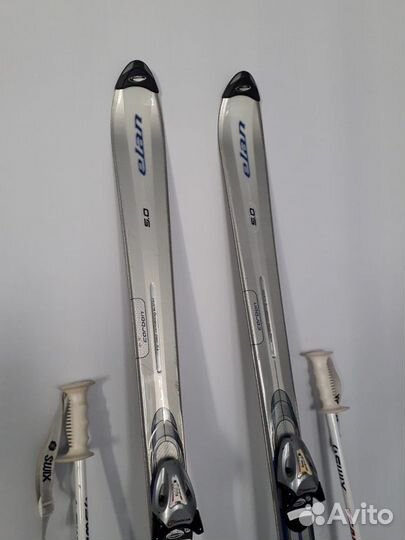 Горные лыжи elan, крепления Tirolia, палки