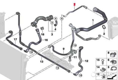 Патрубок системы отопления BMW X5(E70) /X6(E71)