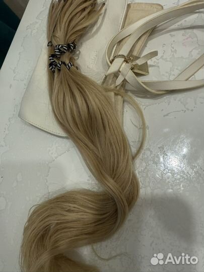 Волосы для наращивания 50 см блонд б/у