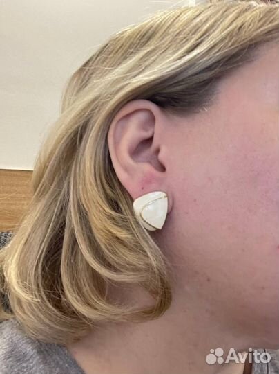 Серьги винтаж, сливочные