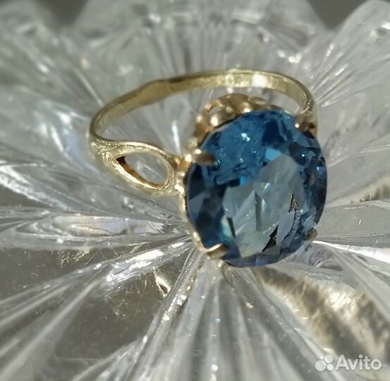 Кольцо перстень СССР серебро 875 позолота звезда