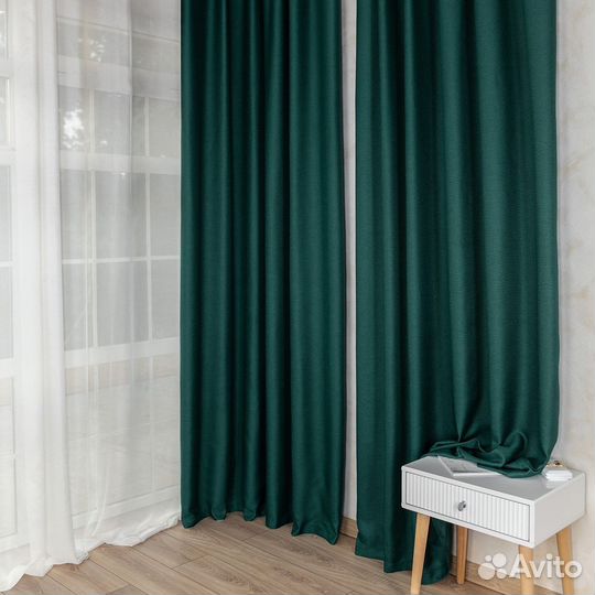 Комплект штор рогожка Орфей Виридиан