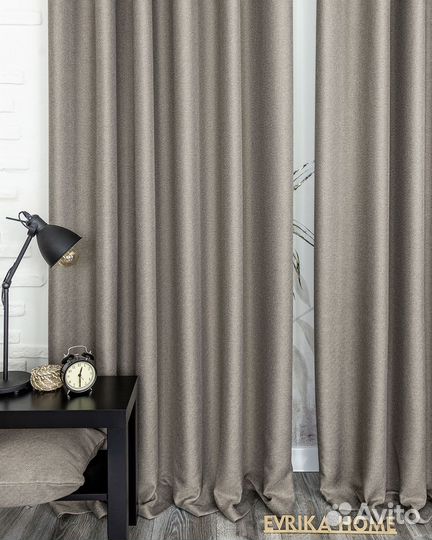 Портьеры рогожка Орфей Умбра шторы занавески