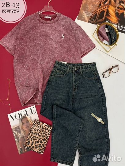 Футболка и джинсы женские костюм двойка до 52 р