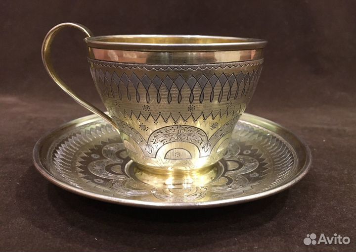 Чайная пара серебро 84 пробы 1868 год
