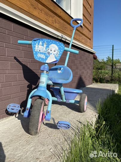 Детский велосипед трехколесный с ручкой