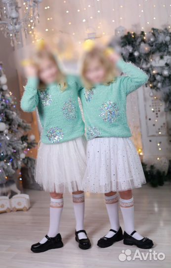 Пушистый джемпер для девочки 134