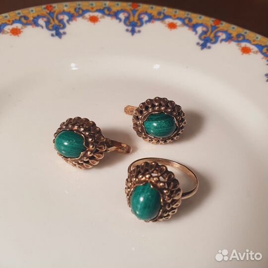 Набор украшений серьги и кольцо Серебро 925