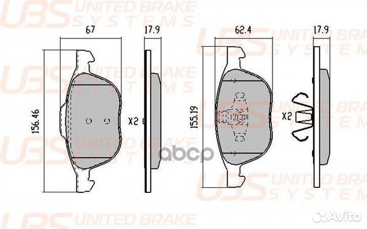 Тормозные колодки ford focus II 04/III 11/KUG