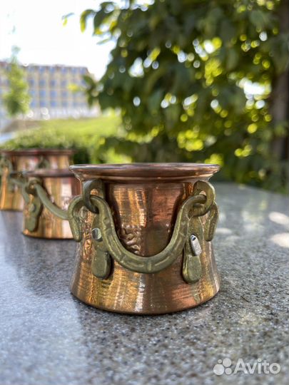 Кастрюли медные декор