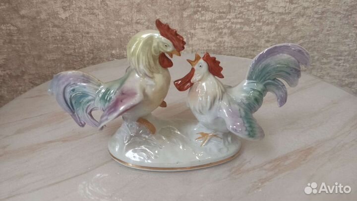 Статуэтка Дерущиеся петухи. Германия