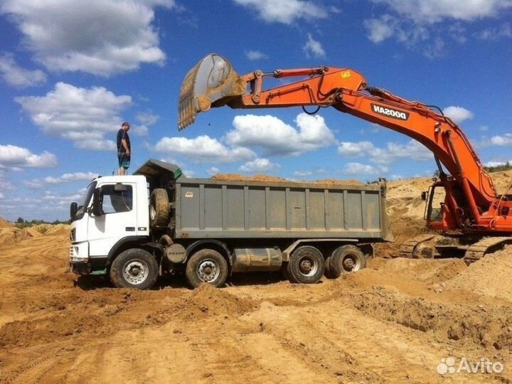 Песок строительный для строительства от трех кубов