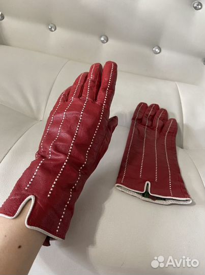 Перчатки женские кожаные