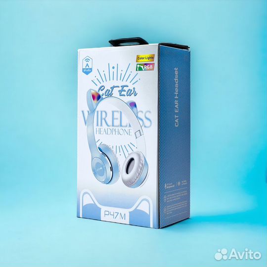 Bluetooth гарнитура CAT EAR P47M White-Blue