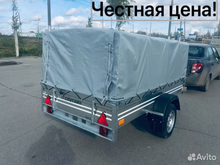 Прицеп Спутник 2540х1300 Оцинкованный с тентом