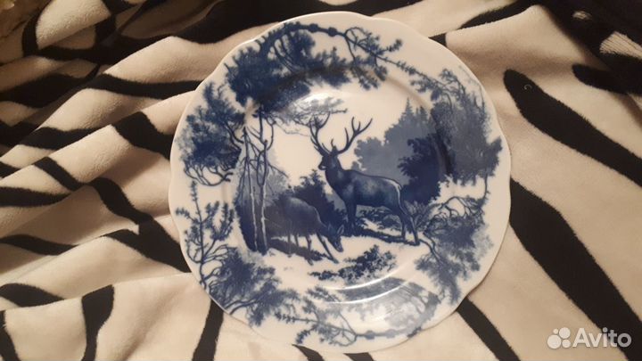 Тарелка Олени Дулево настенная СССР