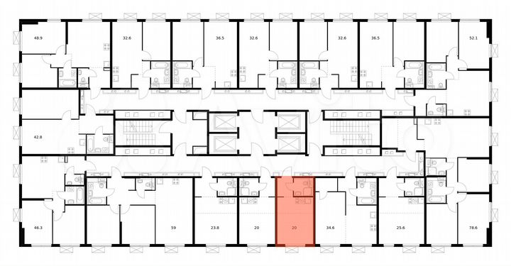 Квартира-студия, 20 м², 13/33 эт.