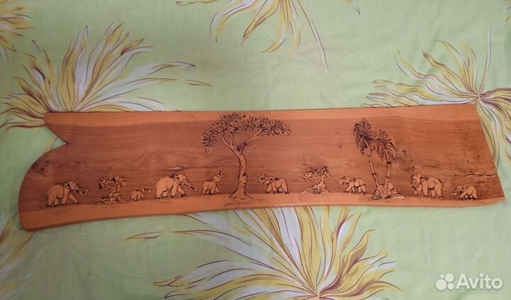 Деревянное панно картина СССР индия