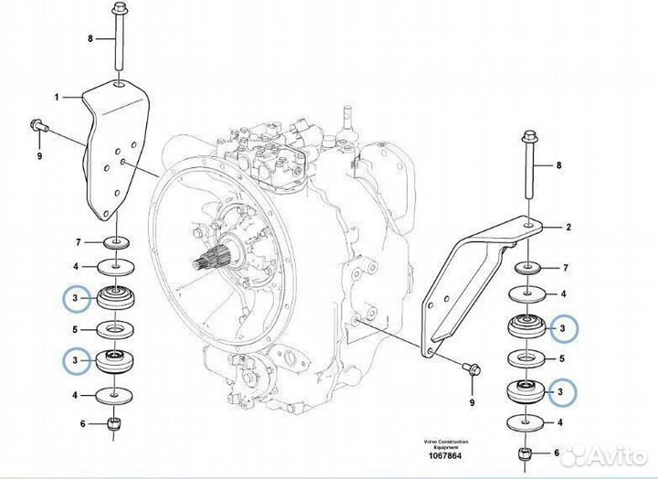 Демпфер крепления кпп 15604957 Volvo BL