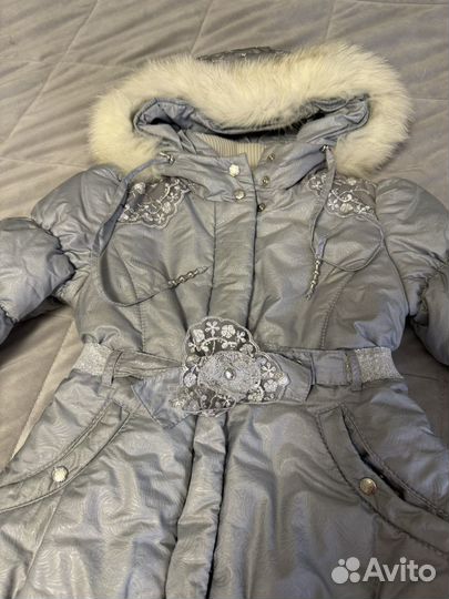 Пуховик для девочки размер 110
