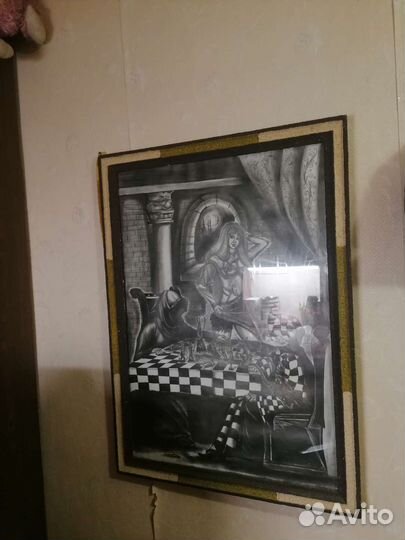 Старинная антикварная картина для интерьера