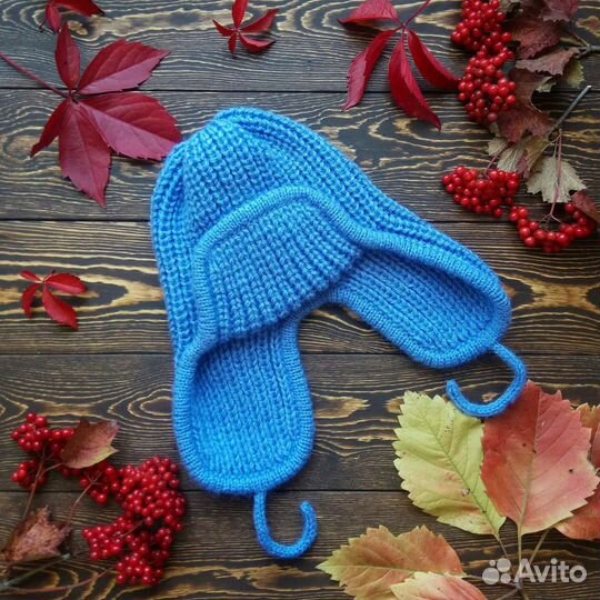 Шапка-ушанка из кид-мохера