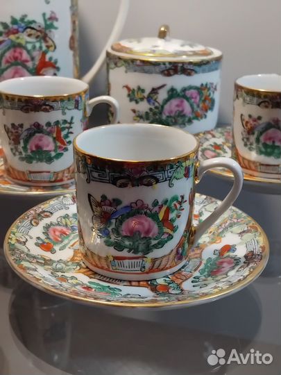 Сервиз кофейный, старый Китай, винтаж, СССР