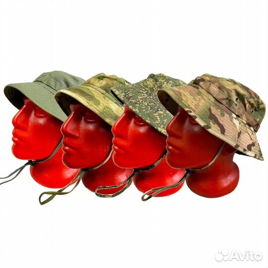 Панама со средними полями мох, олива, цифра, мульт