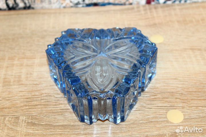 Вазочка из синего стекла СССР