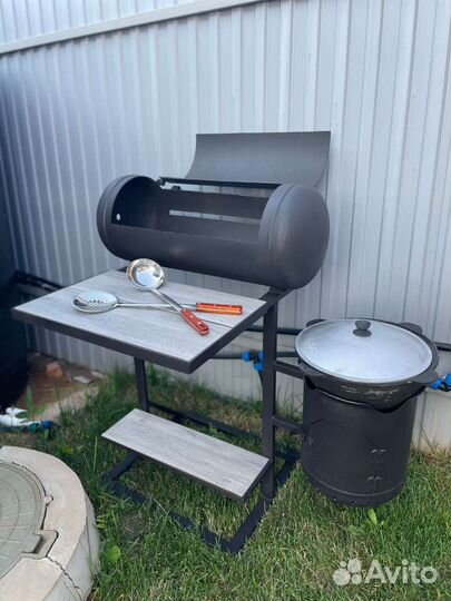 Мангал с печкой под казан