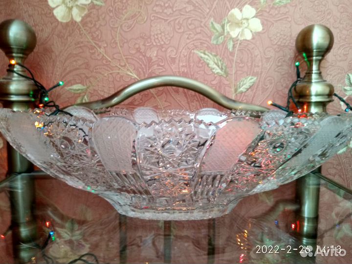 Салатница большая. Хрустальная