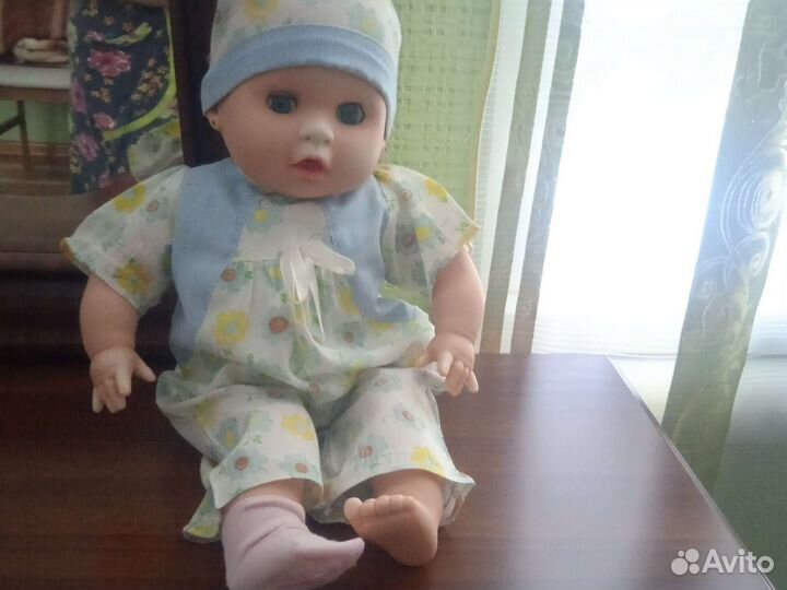 Кукла Германия 49см в голубом комбенизоне