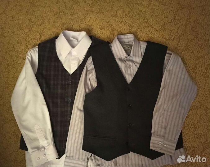 Рубашка и жилет школьные р 128- 134