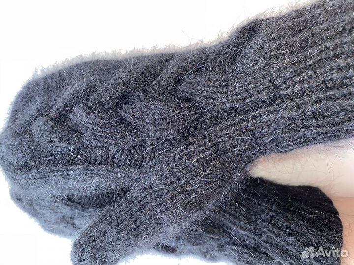 Варежки из пуха норки ручная работа