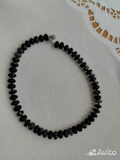 Бусы агат приплюснутый